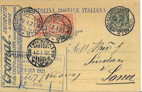 Cartolina postale cent ex - postale, cent.
